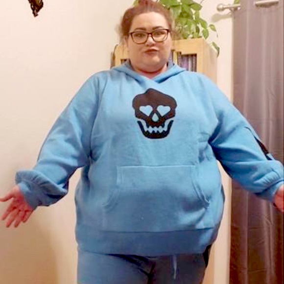 TORRID Luxe Crop Skull Hoodie - Picture 8 of 14